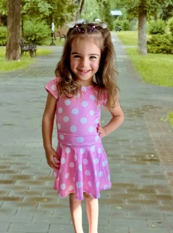 2 left! 3T & 6/7yr ~ Twirl Skort ~ Pink Polka Dots