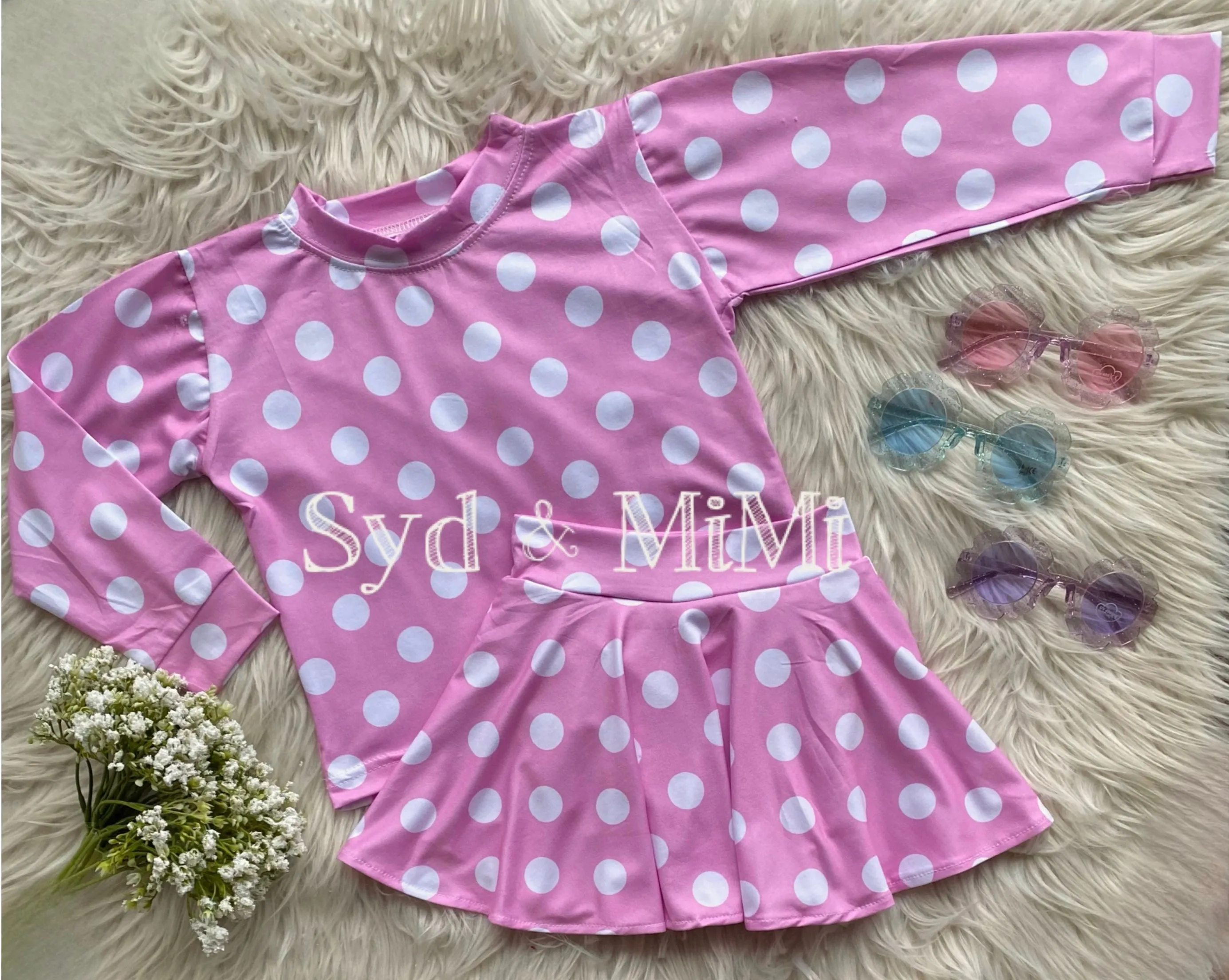 2 left! 3T & 6/7yr ~ Twirl Skort ~ Pink Polka Dots