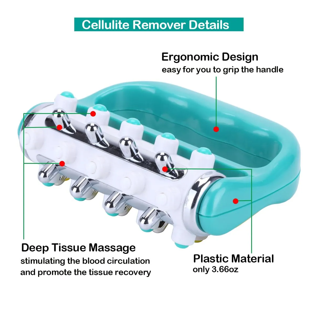 2PCS Blue Handheld Roller Massager | Mini Five-Row Manual Muscle Relaxation | Acupressure & Stress Relief