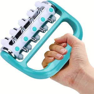 2PCS Blue Handheld Roller Massager | Mini Five-Row Manual Muscle Relaxation | Acupressure & Stress Relief