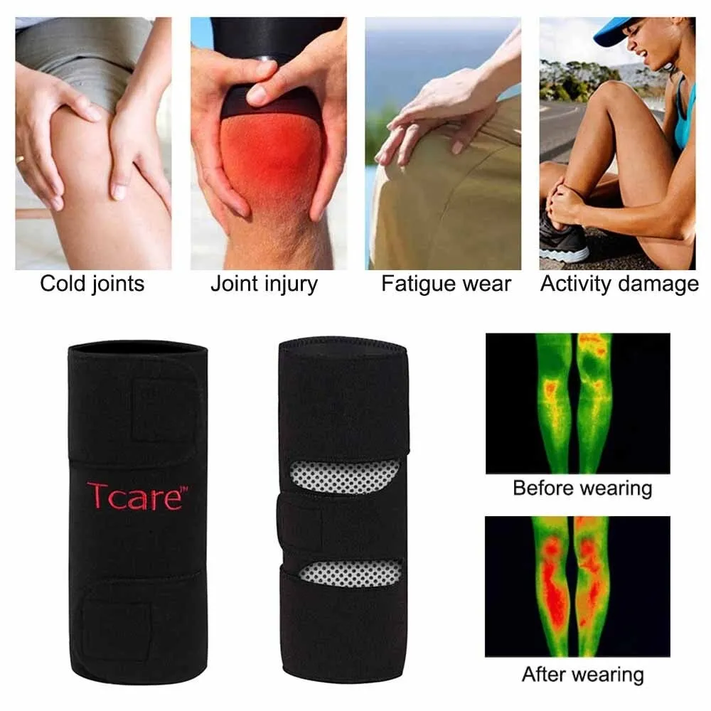 2pcs/pair Tourmaline Self Heating Magnetic Therapy Knee Pads for Pain Relief