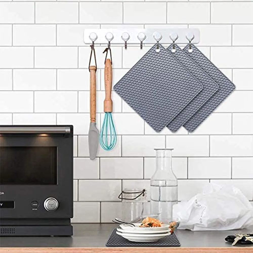 4-Pack Multi-Purpose Silicone Insulation Mat | Heat-Resistant Dishes Pads (Black)