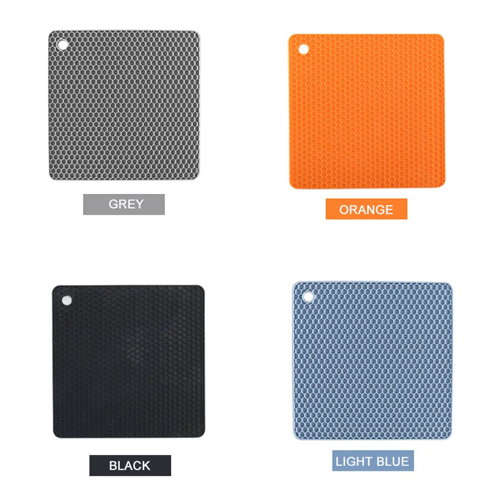 4-Pack Multi-Purpose Silicone Insulation Mat | Heat-Resistant Dishes Pads (Black)
