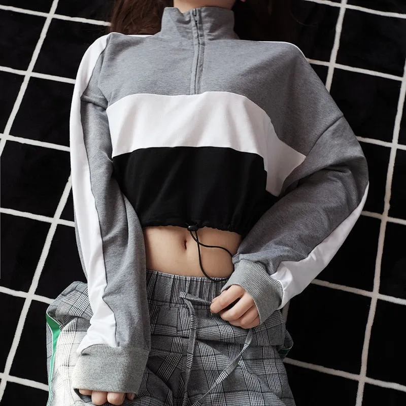 adjustable cropped pullover
