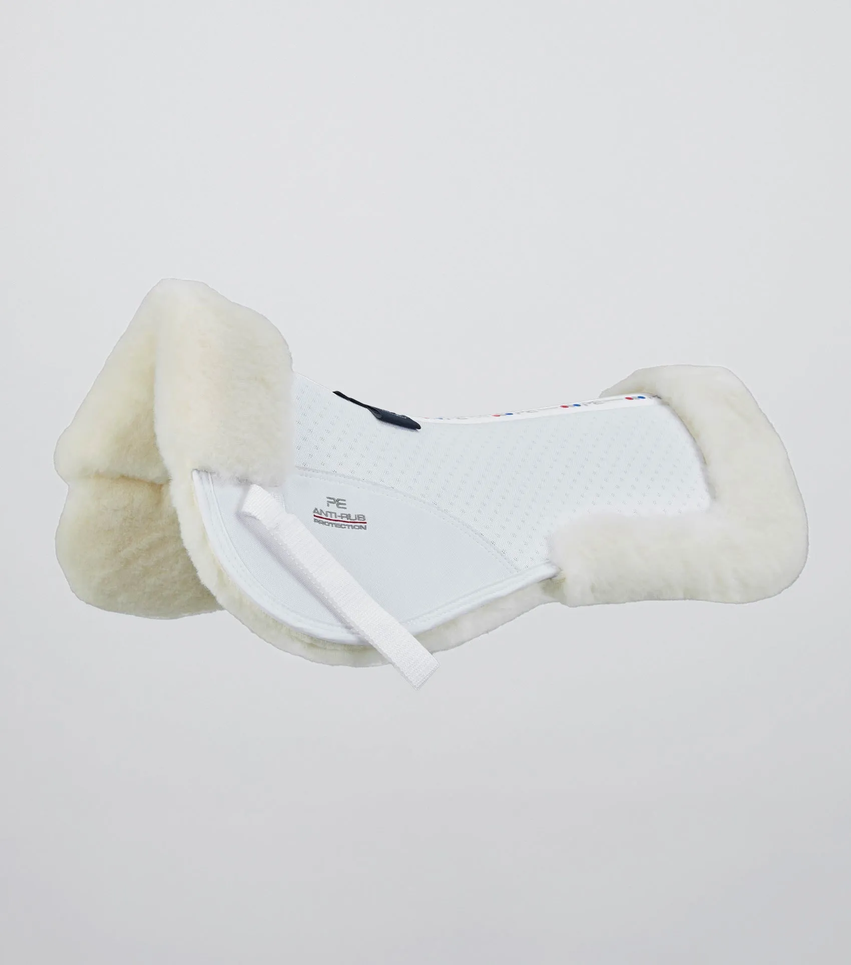 Airtechnology Shockproof Wool Saddle Pad - Half Pad White/Natural Wool