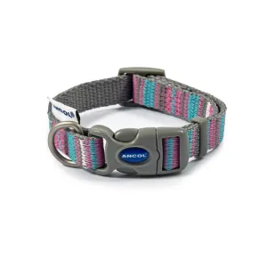 Ancol Made From Medium Pink Candy Stripe Dog Collar