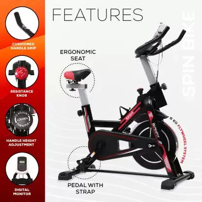 BIONFIT BNF-01 Pro: Spin Bike for Home Fitness & Weight Loss (6kg Flywheel)