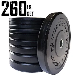 Body Solid 260 lb Chicago Extreme Bumper Plate Set