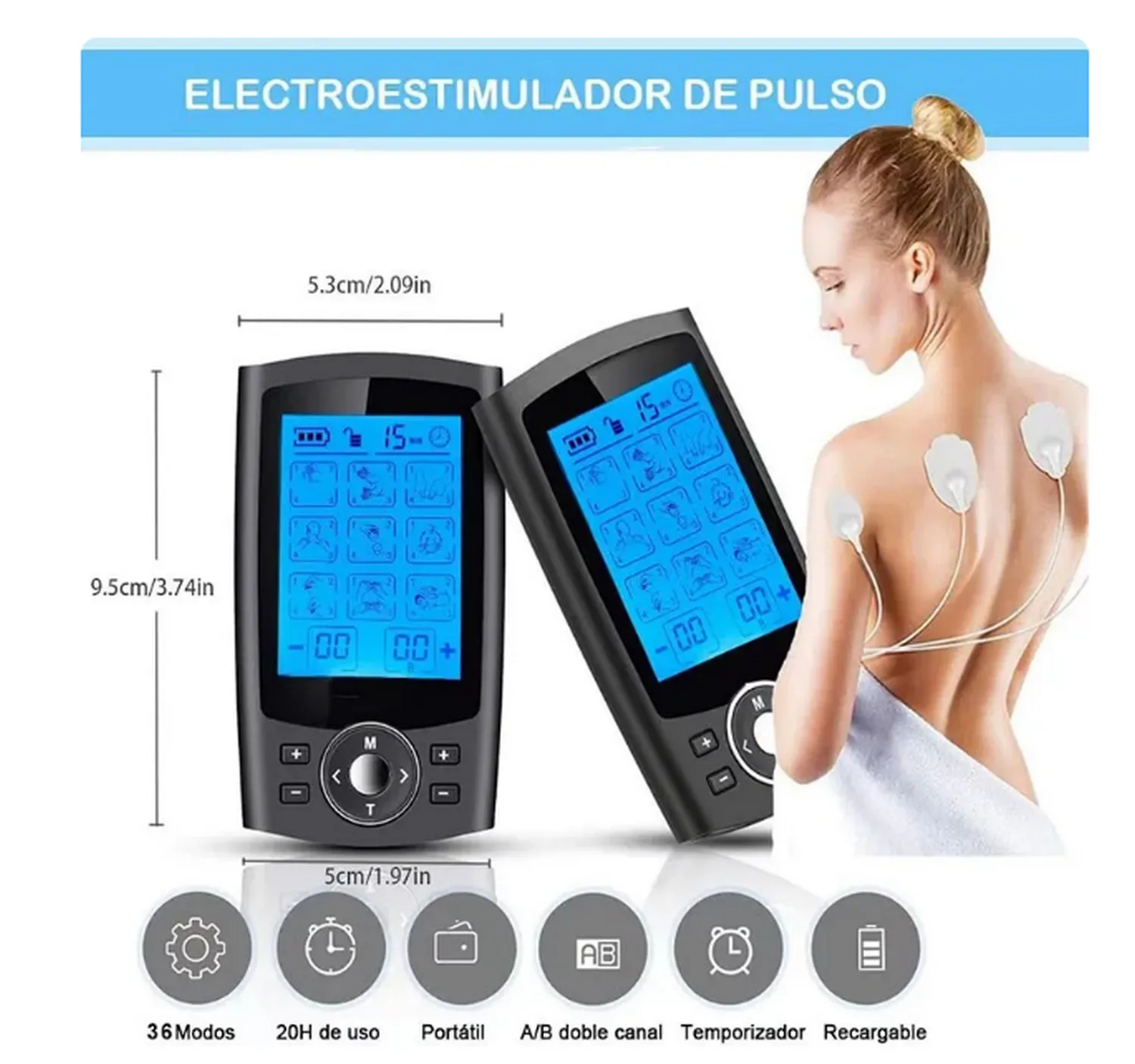   Bonus-36 Mode Tens Muscle EMS Massager Therapy Electric Stimulator USB