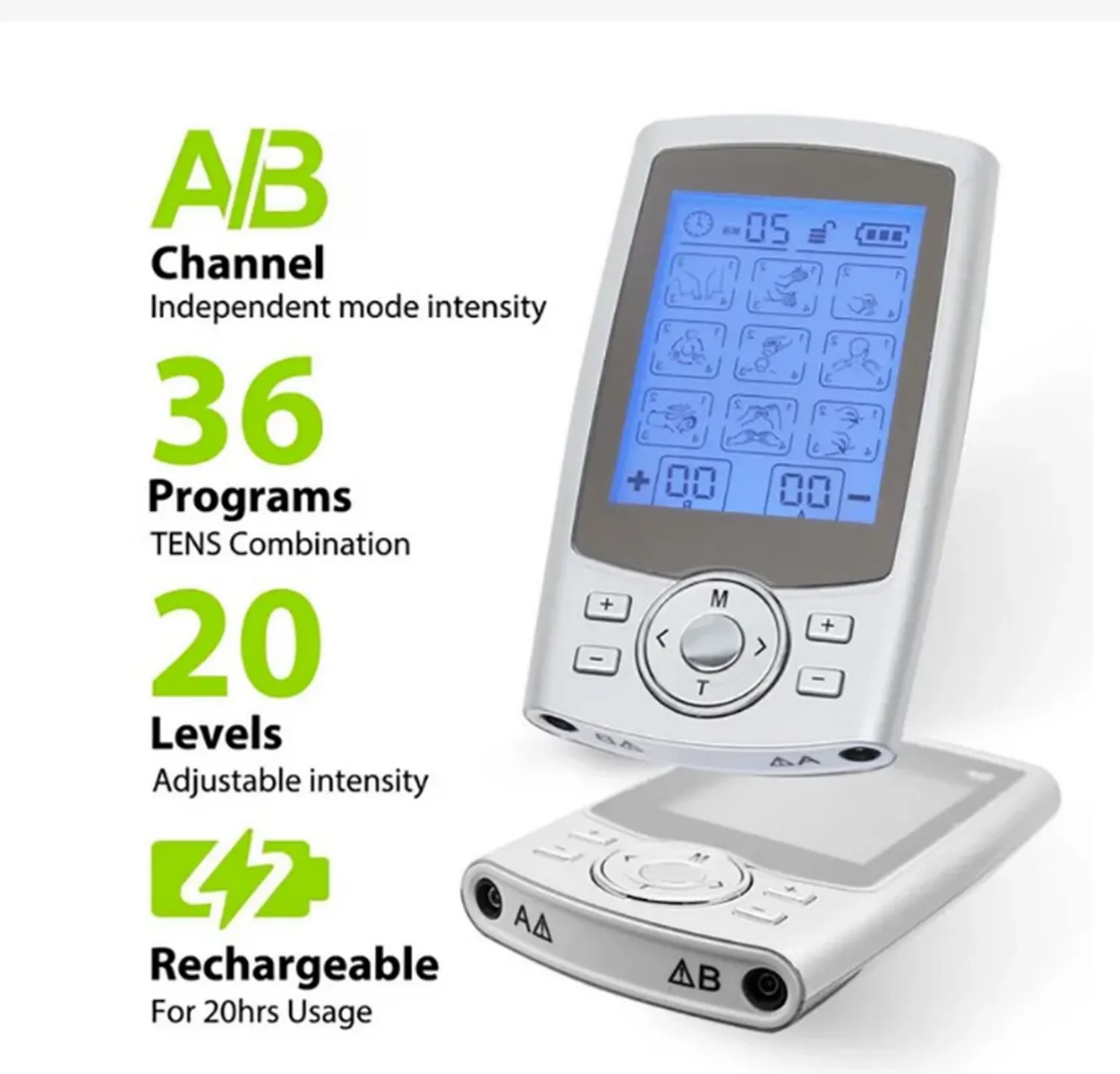   Bonus-36 Mode Tens Muscle EMS Massager Therapy Electric Stimulator USB