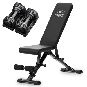 Bundle: Set Of Dumbbells 25 Lbs & Weight Bench FB149