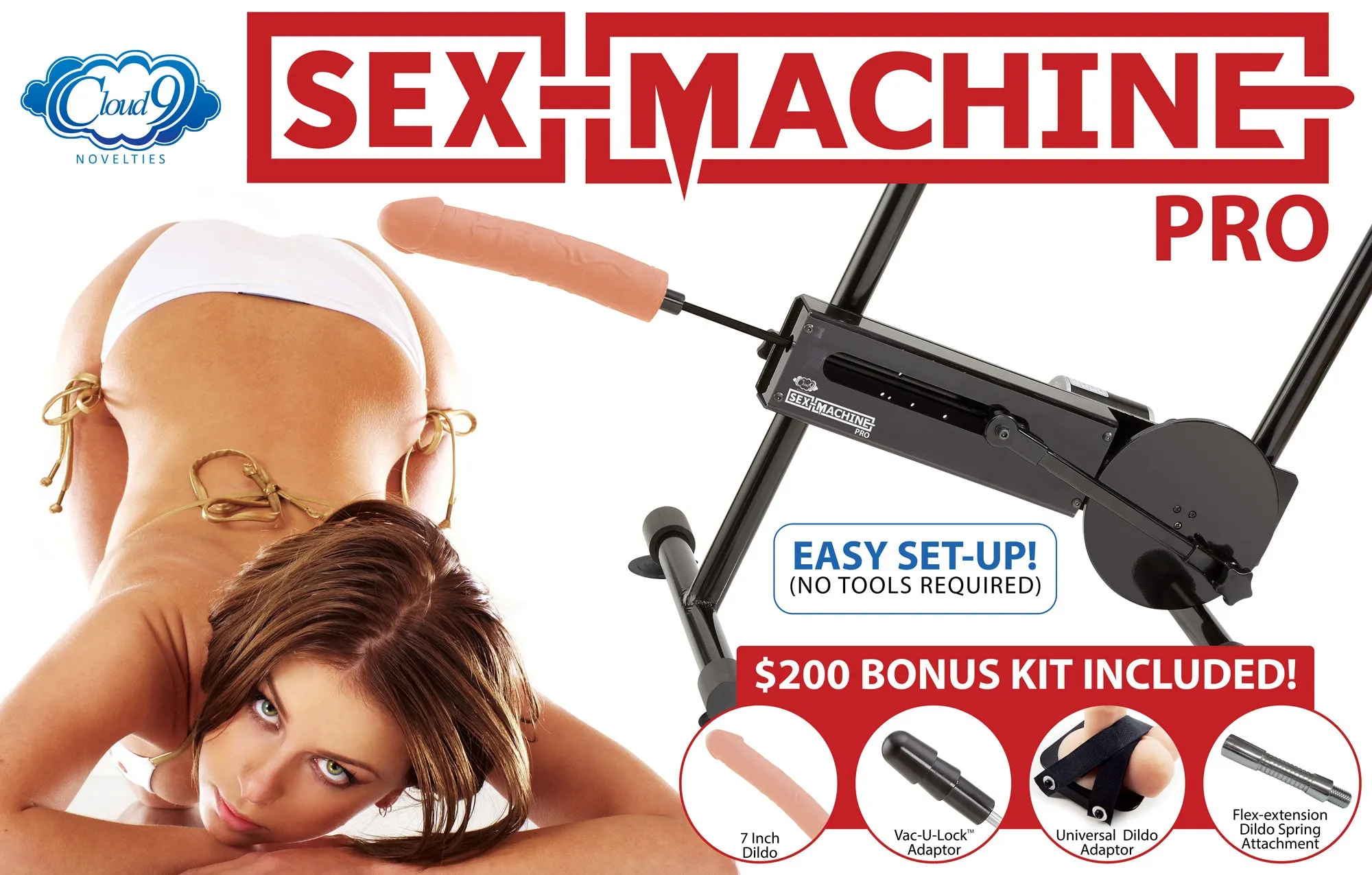 Cloud 9 Pro III Sex Machine with Light Dildo
