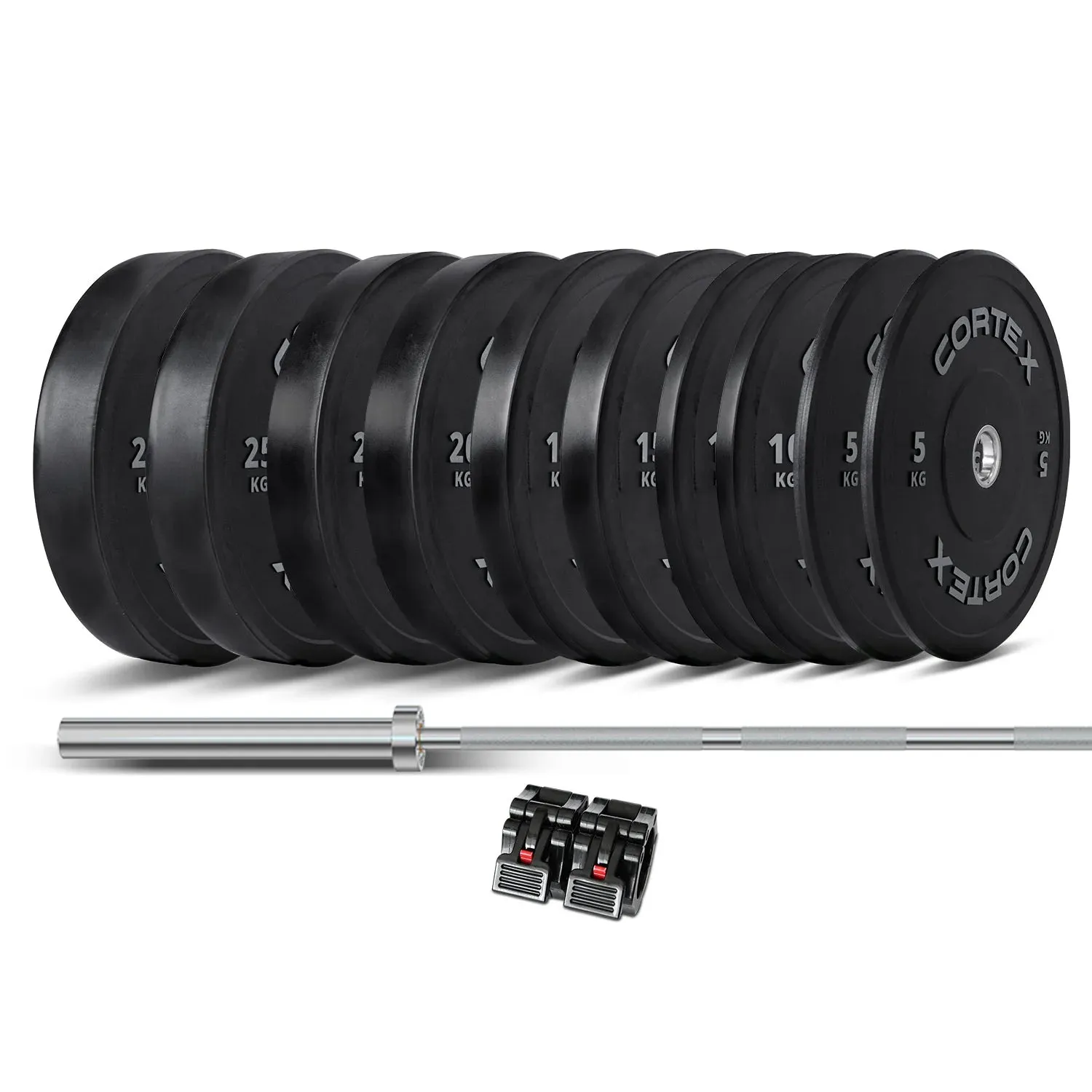 Cortex Pro V2 Spartan205 Barbell Bumper Plate Package