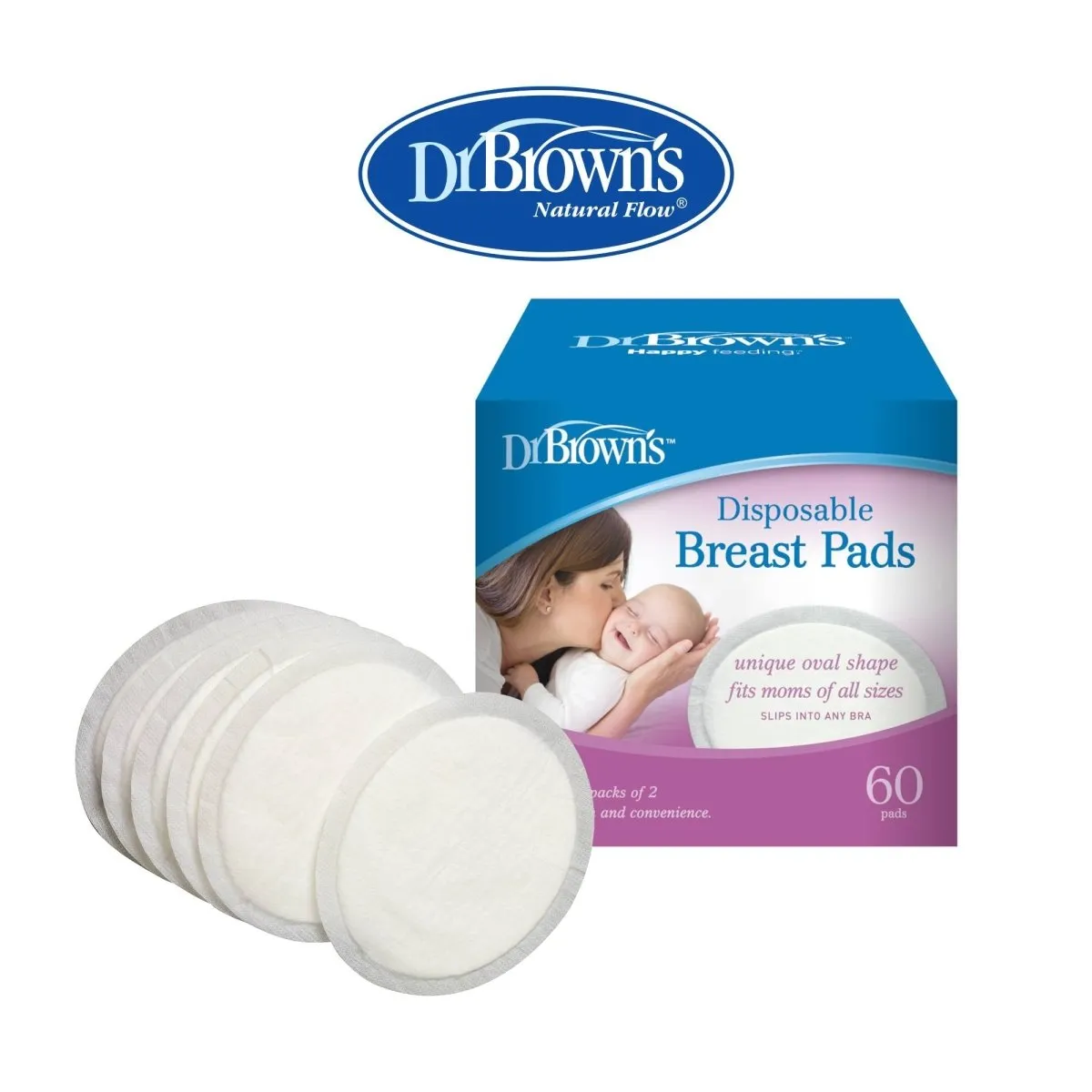 Dr.Brown's Disposable Breast Pads - 60-Count - White