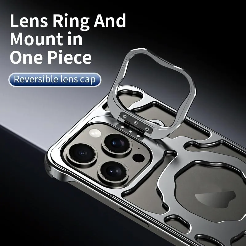 For Iphone 15 Auspicious Cloud Series Magsafe Metal Phone Case With Bracket