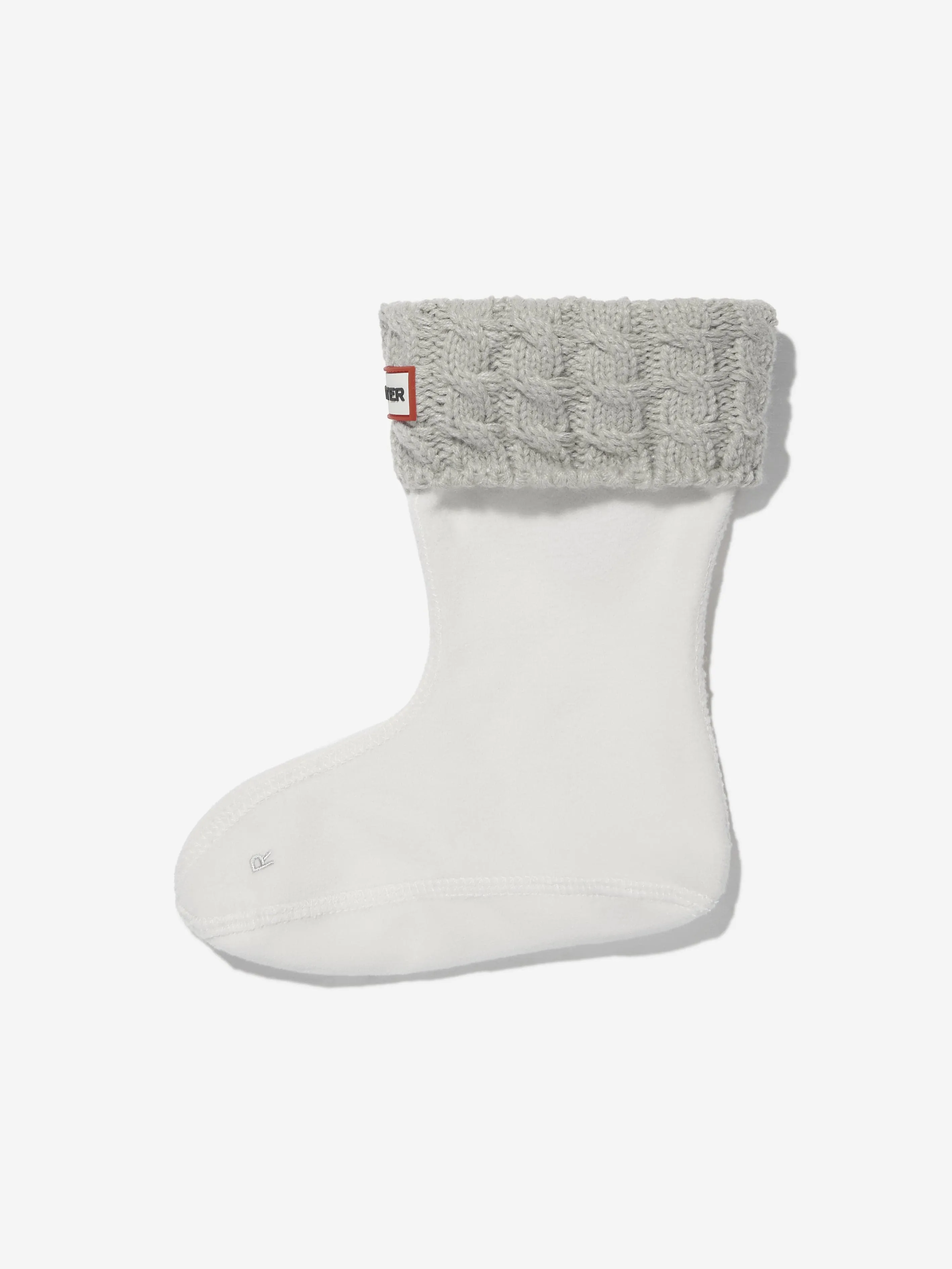 Hunter Kids Recycled 6 Stitch Cable Boot Socks in Grey