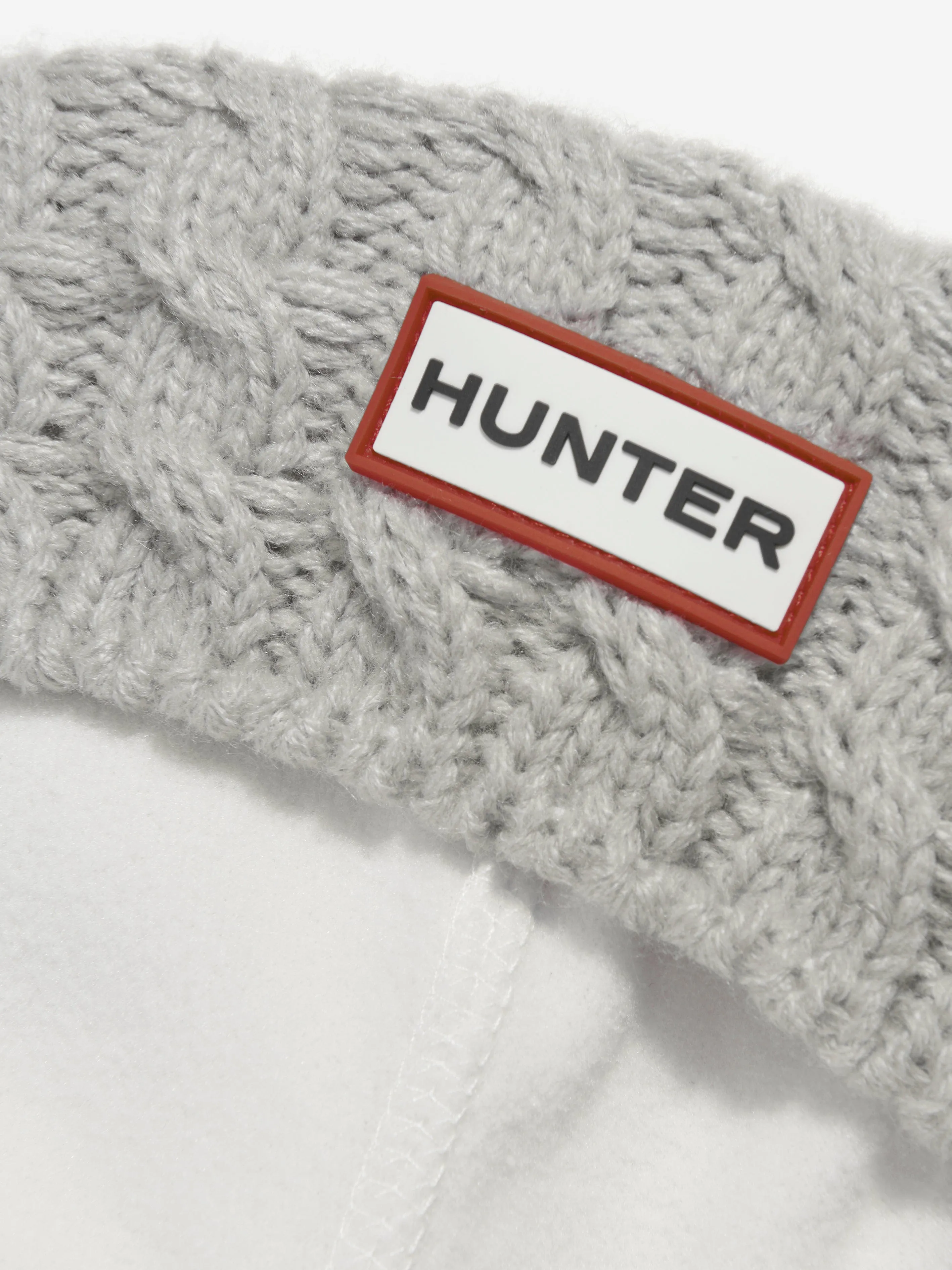 Hunter Kids Recycled 6 Stitch Cable Boot Socks in Grey