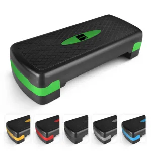 KAYMAN Stepper d'exercice  Stepper de fitness pour la maison et la salle de sport, adapt pour l'arobic, le cardio, les poids, le yoga, l'entranement DVD  2 niveaux de hauteur rglables (10,15 cm)