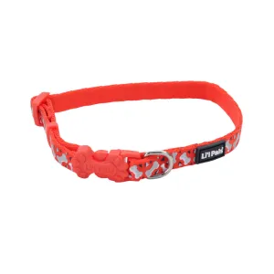 Li'l Pals Reflective Dog Collar, Orange Bones Petite Small