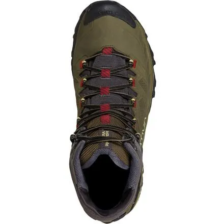 Men's La Sportiva Ultra Raptor II Mid GTX Leather Hiking Boot, Ivy/Tango Red