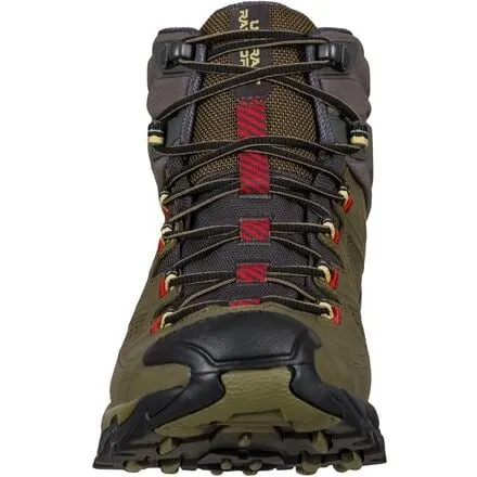 Men's La Sportiva Ultra Raptor II Mid GTX Leather Hiking Boot, Ivy/Tango Red