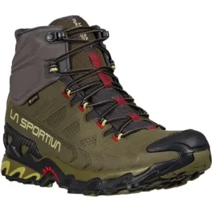 Men's La Sportiva Ultra Raptor II Mid GTX Leather Hiking Boot, Ivy/Tango Red