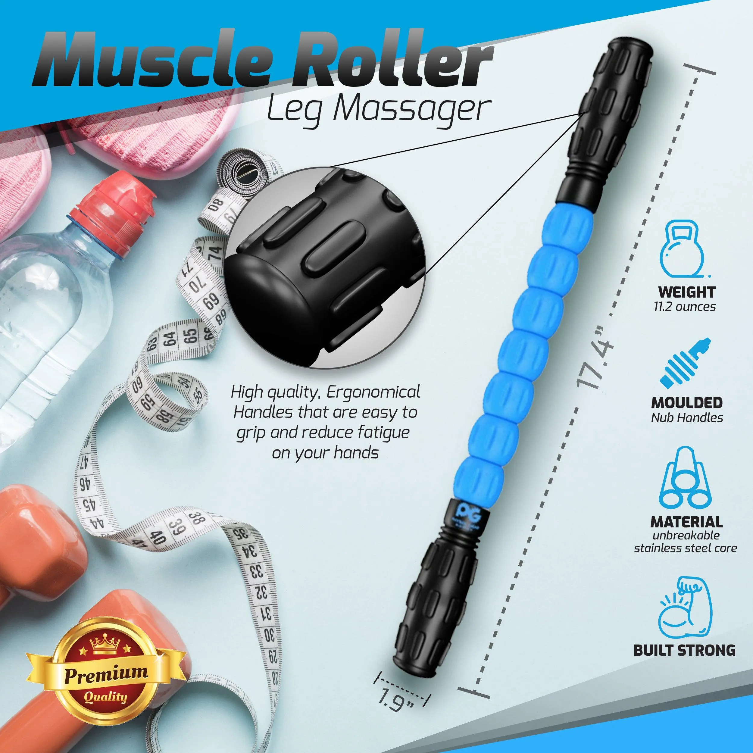 Muscle Roller Sticks - Relief for Sore Muscles and Improved Flexibility