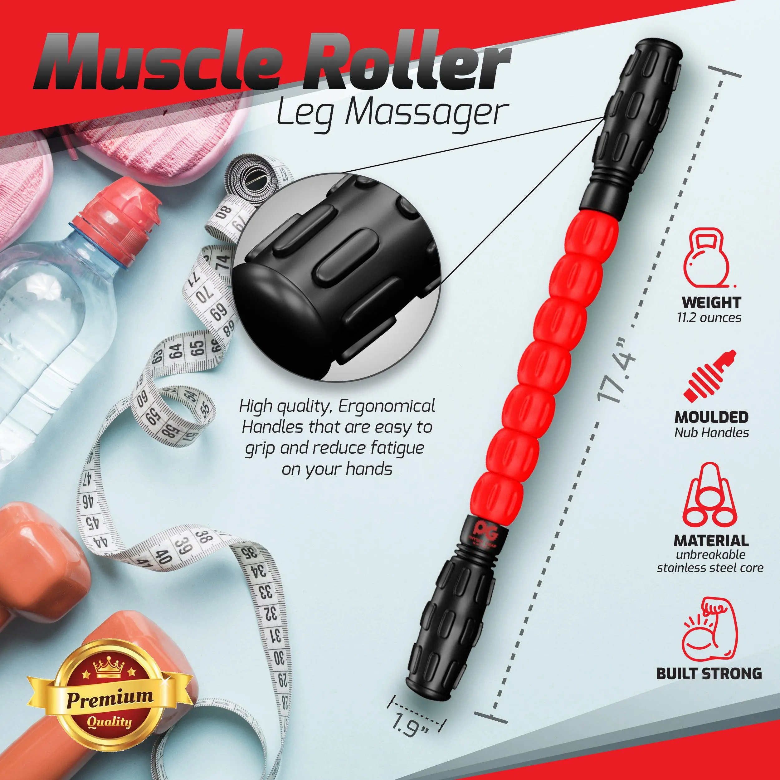 Muscle Roller Sticks - Relief for Sore Muscles and Improved Flexibility