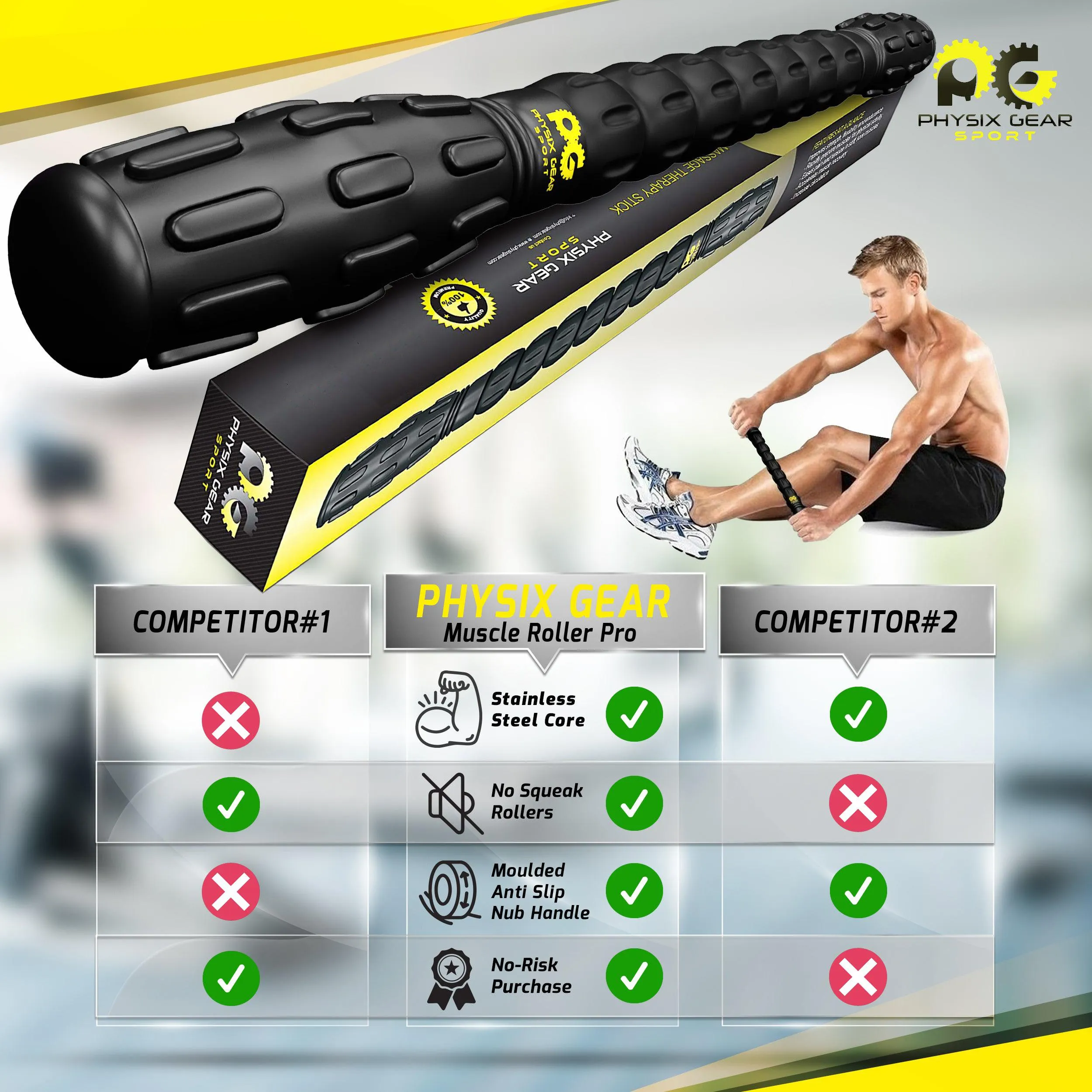 Muscle Roller Sticks - Relief for Sore Muscles and Improved Flexibility