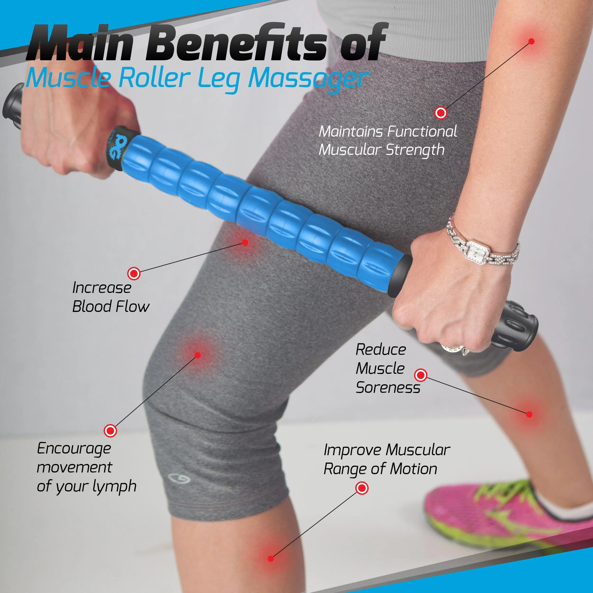Muscle Roller Sticks - Relief for Sore Muscles and Improved Flexibility