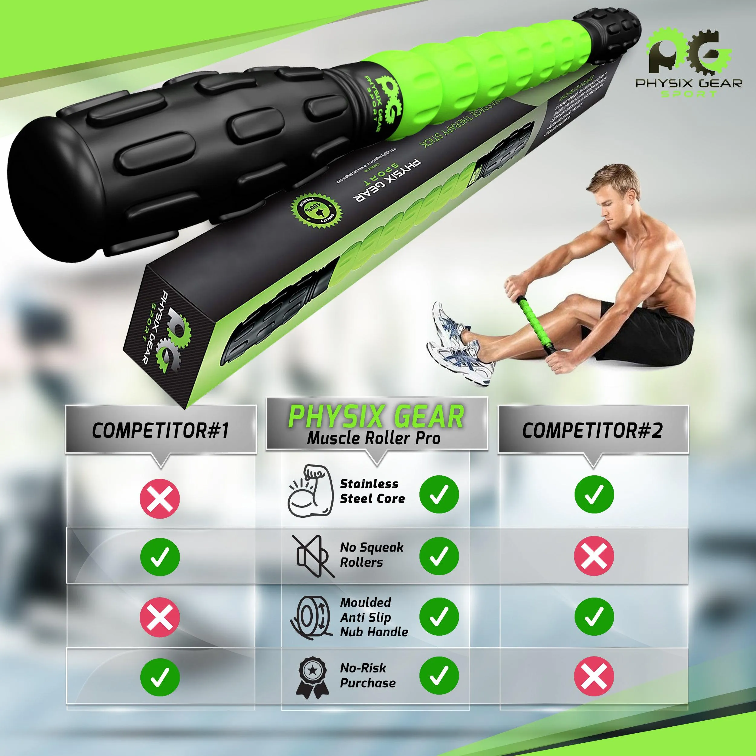 Muscle Roller Sticks - Relief for Sore Muscles and Improved Flexibility