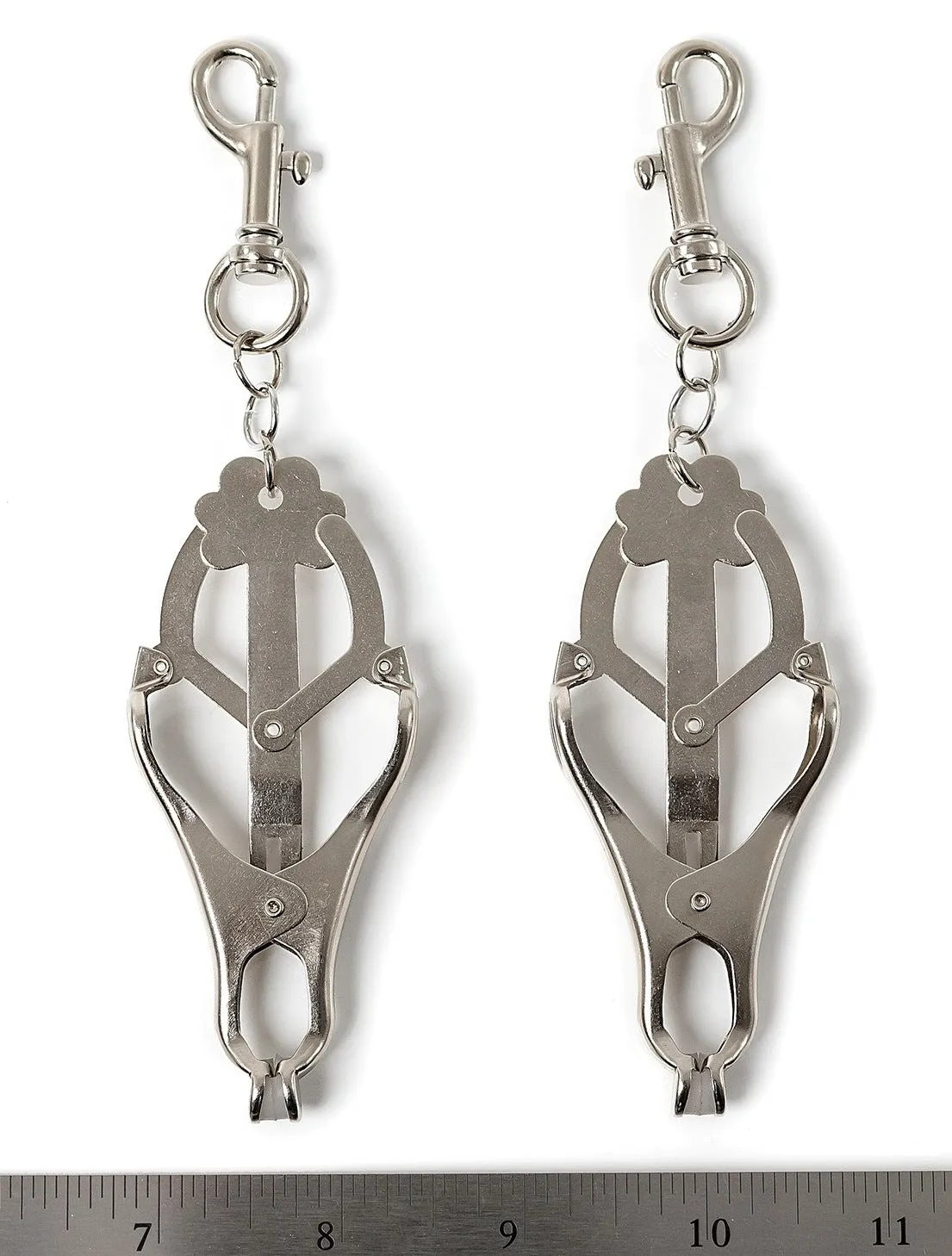 Japanese Clover Nipple Clamps with Clips - Adjustable Intensity