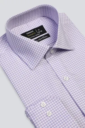 Purple Gingham Check Formal Shirt