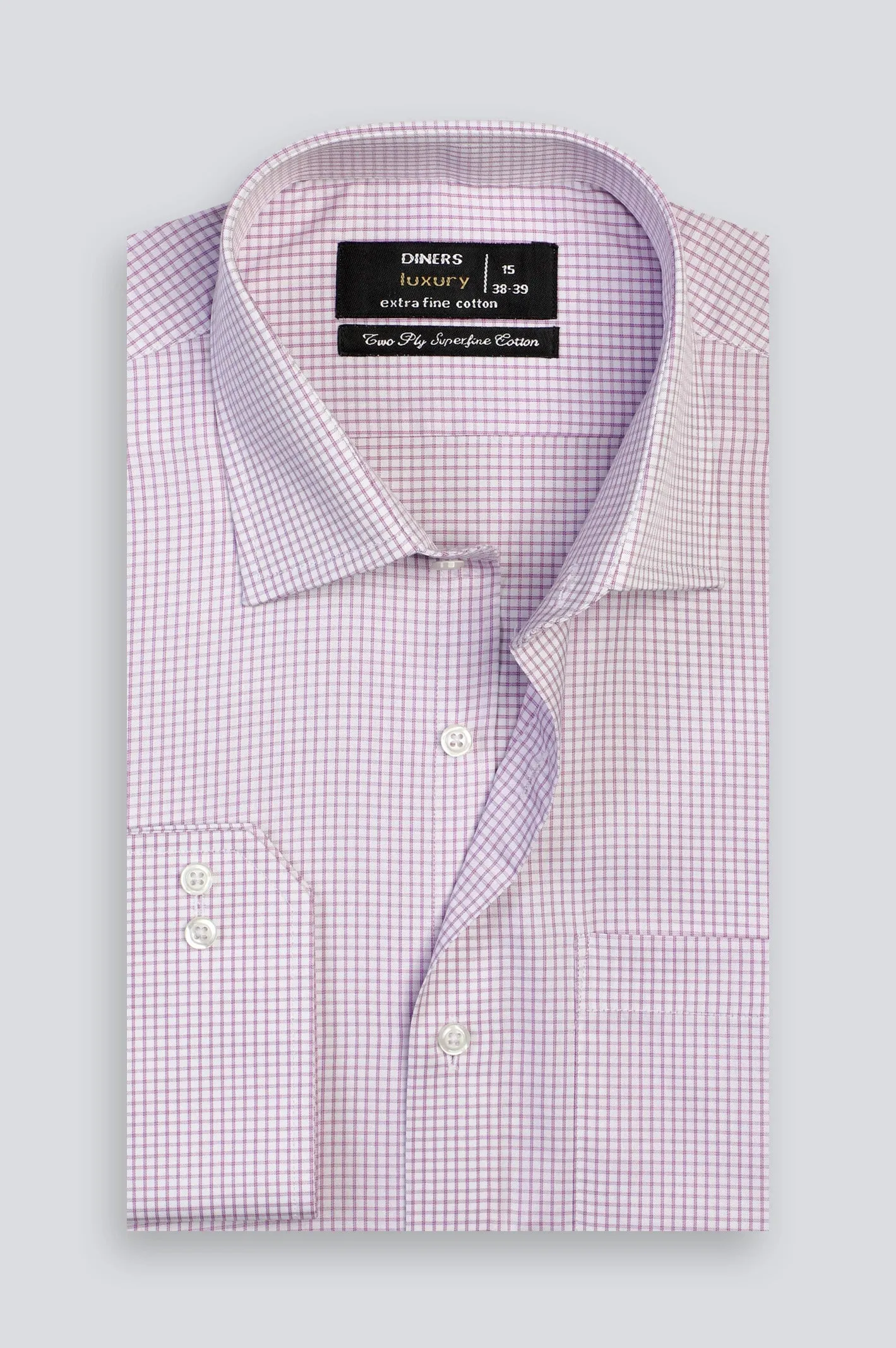 Purple Graph Chek Formal Shirt