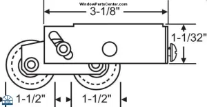 S3013 - Tandem Patio Door Rollers Top Hole Mounting