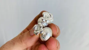 Silver Barbell Earrings. Thailand. 0084