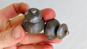 Silver Barbell Earrings. Thailand.