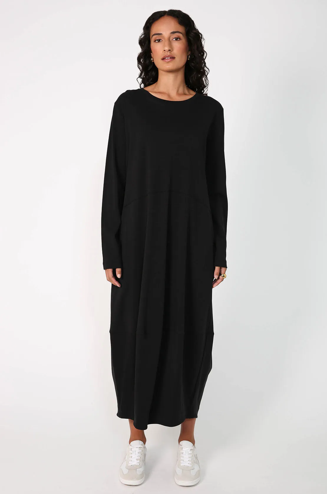 spin longsleeve dress / black