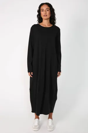 spin longsleeve dress / black