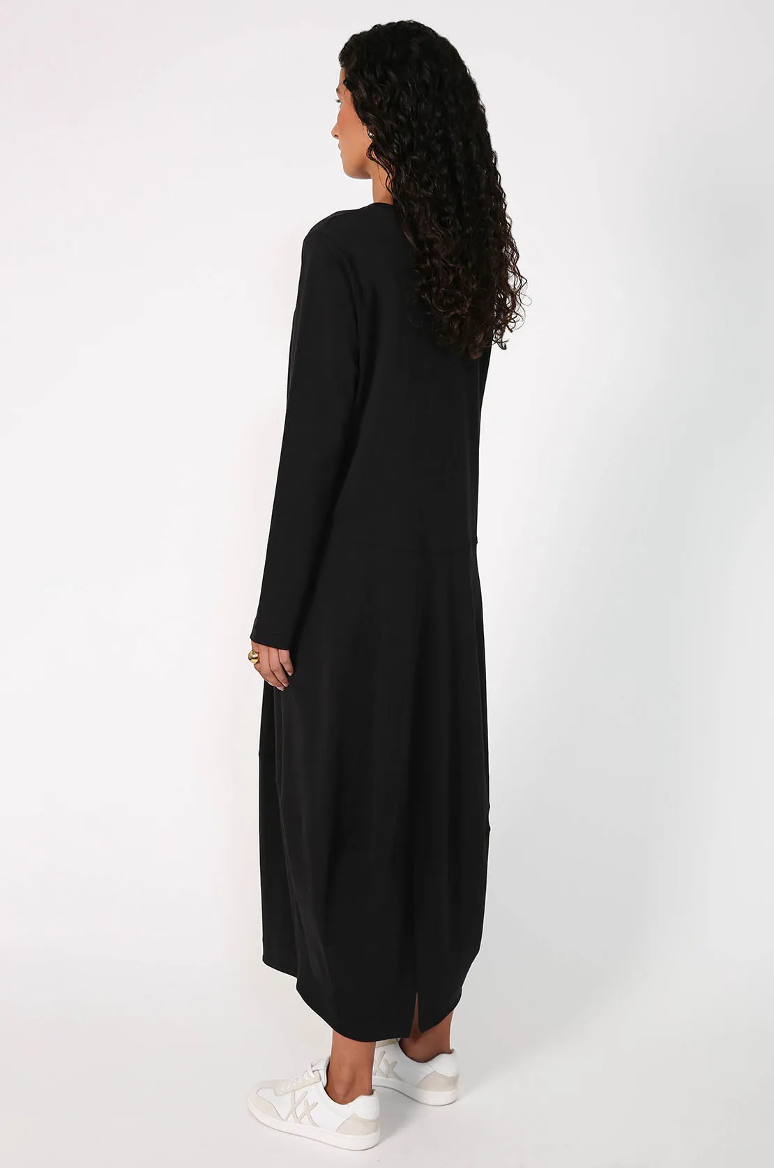 spin longsleeve dress / black