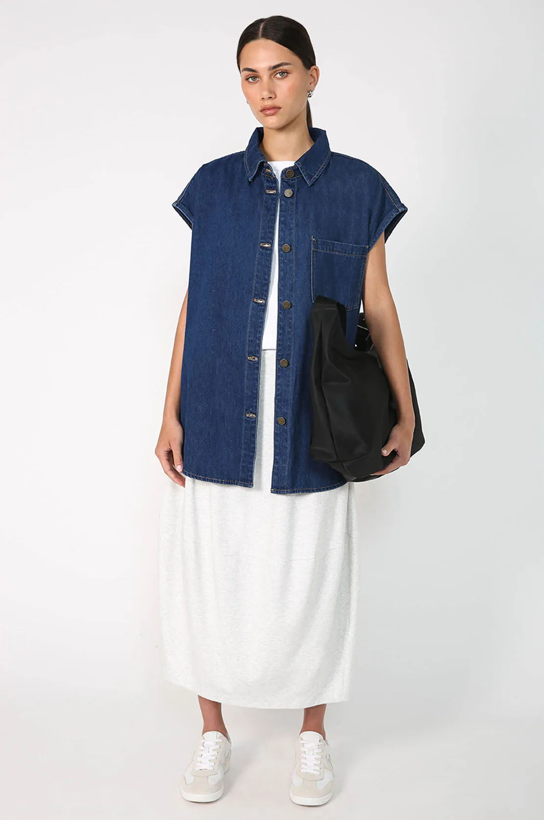 spin skirt / white marle