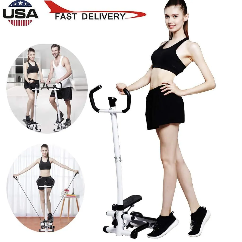 Step Fitness Machines Household Mute Armrest Multi-Function Exercise Sports Stepper Trainer Machine Resistance Bands LCD Monitor Air Climber【Ship from USA】