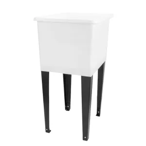 Tehila Space Saver Freestanding White Utility Sink