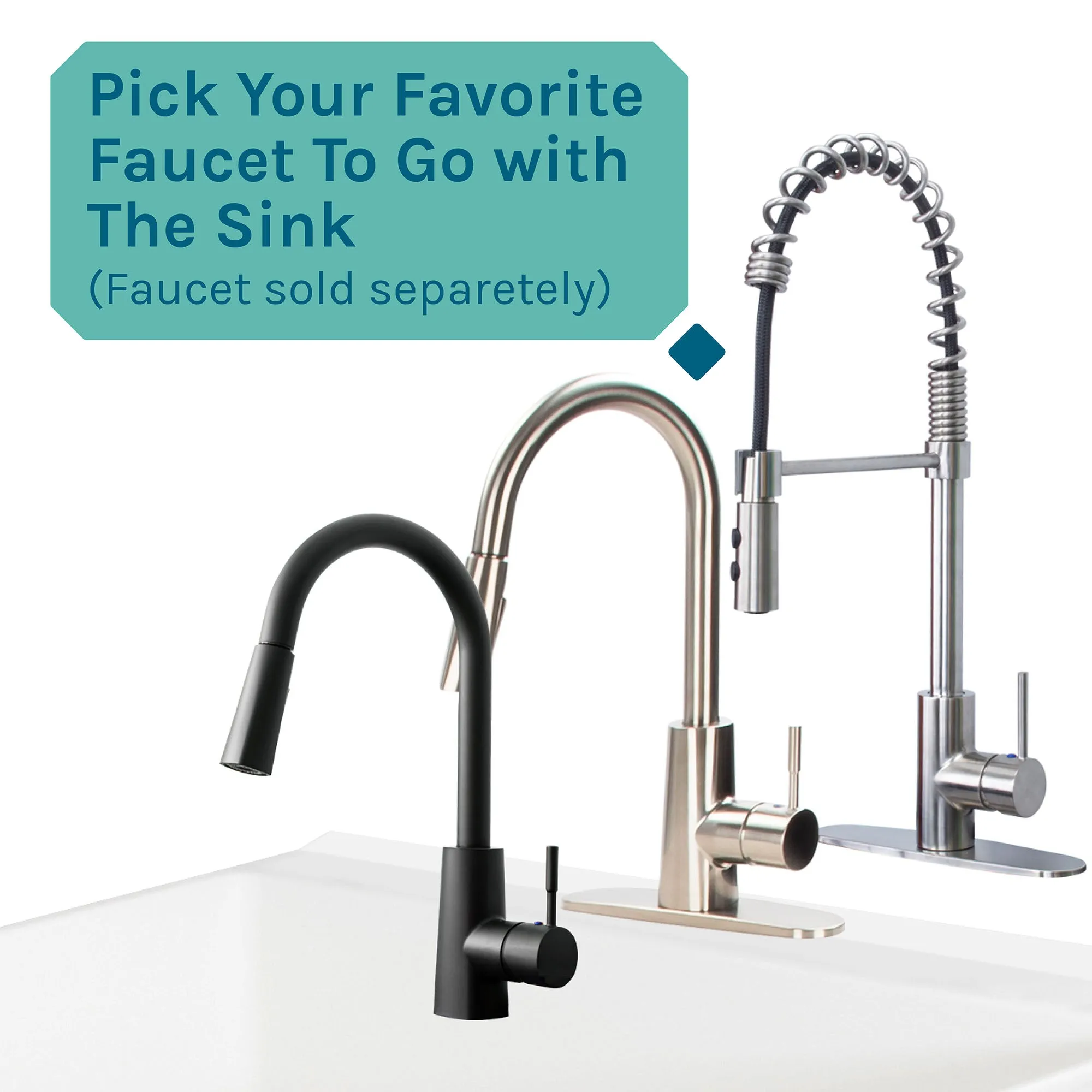 Tehila Standard Freestanding Black Utility Sink with Black Legs, Water Supply Lines Included