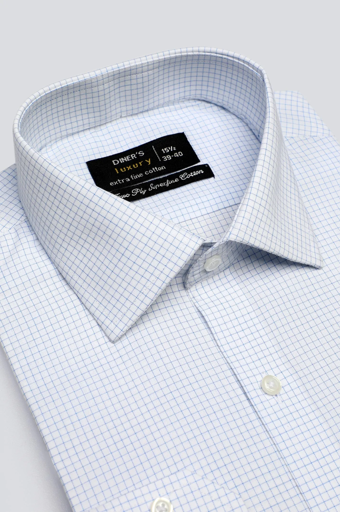 White Graph Check Formal Shirt