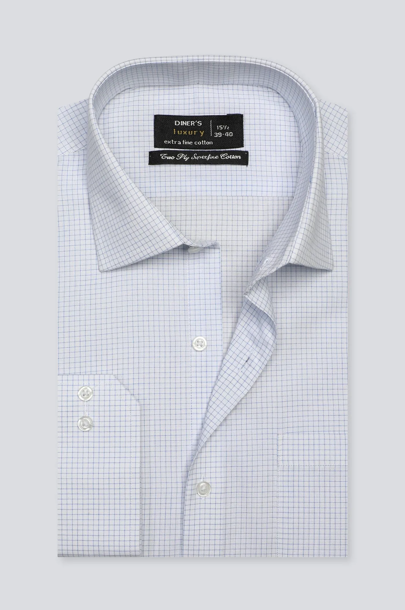 White Graph Check Formal Shirt