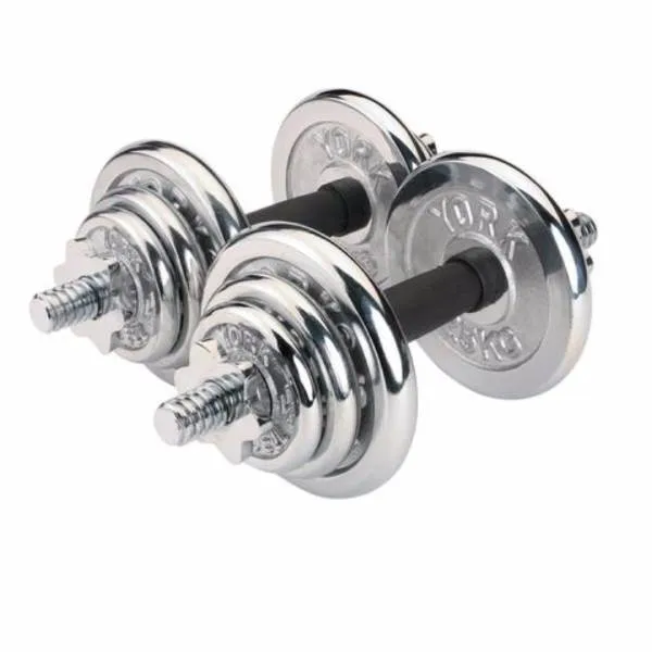 York Fitness 20KG Chrome Dumbbell Set of 2