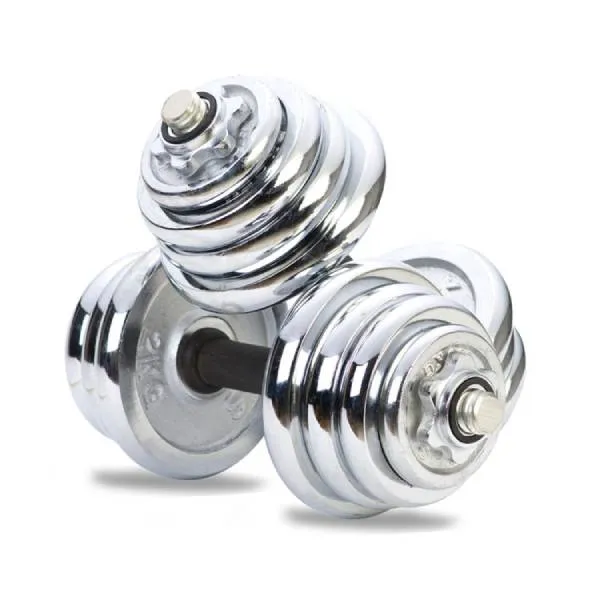 York Fitness 30KG Chrome Dumbbell Set – Durable, Adjustable Weight Training for Home Gym – Set of 2 Heavy-Duty Dumbbells