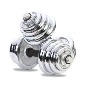 York Fitness 30KG Chrome Dumbbell Set – Durable, Adjustable Weight Training for Home Gym – Set of 2 Heavy-Duty Dumbbells